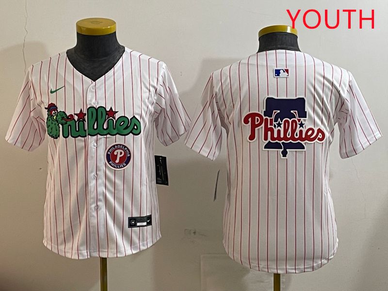 Youth Philadelphia Phillies Blank White three generations Joint Name Nike 2025 MLB Jersey style 8
